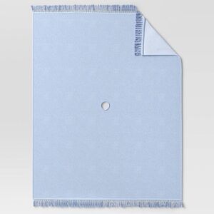 NEW Sun Squad Blue Smile Beach Blanket w/Fringe